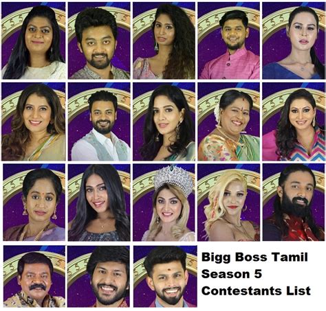 bigg boss contestants 2021 tamil|bigg boss season 5 contestants.